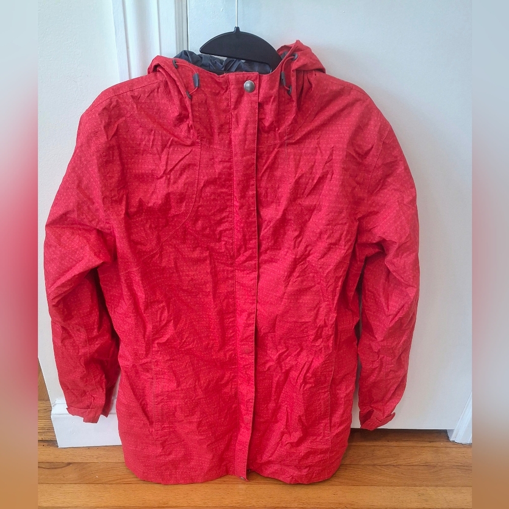 Columbia Omni - Tech Packable Waterproof Hooded Jacket XL Red
